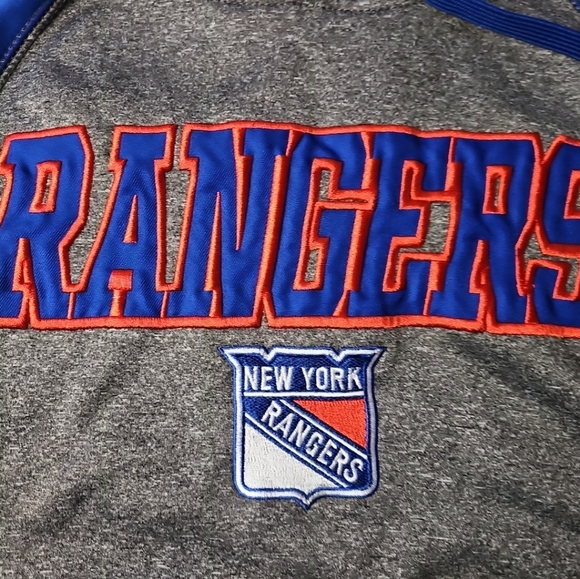 New York Rangers Hoodie Blue Gray NHL Pullover Hooded Sweatshirt Men's Sz Small - Picture 6 of 12